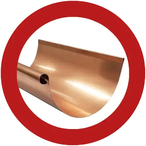 half-round copper gutters