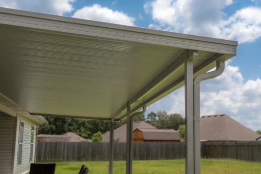 Backyard aluminum patio cover beige