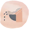 water running off top of gutter vector icon